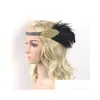 Acessórios para o cabelo 4 pçs/lote Feminino Faixa de cabeça com strass e lantejoulas Faixa 1920 Vintage Gatsby Festa Headpiece Drop Delivery Ba Dhwbl