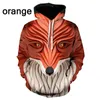 Erkek Hoodies Hayvan Yüzü Tiger 3D Hoodie Moda Serin Uzun Kollu Kazak Aslan Günlük Boyutlu Üstler