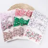 Hårtillbehör 3st/Lot Cable Knit Baby Turban Bowknot Girls Headband Floral Printing Hairband Child Elastic Bands Nya R230608