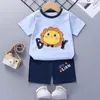 Clothing Sets Summer Childrens Clothes Baby Boy TShirtPant 2PcsSet Kids Cartoon Short Sleeve Suit Toddle Girl Outfit Set 230607