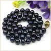 Chains 7-8mm Black Natural Fresh Water Pearl Necklace Women Beads Neckwear Near Round Jewelry Making Design Silver Color Pumpkin Clasp