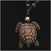 Colares com Pingente Colar de Tartaruga Masculino Feminino Imitação de Osso de Iaque Bonito Tartaruga Havaí Tribal Surfista Tartarugas Marinhas Amuletos Pingentes Gota Dhdox