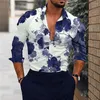 メンズカジュアルシャツ2023メンズスプリング高品質のスリムフィッティングラペルシャツ/ファッショナブルボタントップロングスリーブシャツ/男性の服
