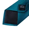 Stropdassen DiBanGu Mens Stropdas Teal Green Solid Designer Zijden Bruiloft Stropdas Voor Mannen Stropdas Ring Hanky Manchetknopen Stropdas Set Business Party 230607