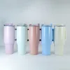 In Stock! Sublimation 40oz Matter Colors Tumblers with Handle and Lid Steel Insulated Travel Mugs B0062