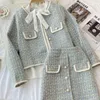 작업 드레스 빈티지 활 흰자 셔츠 우아한 격자 무늬 여자 양복 여성 의상 가을 한국 패션 Y2K 옷 세련된 레이디 치마 2023