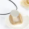 Pendant Necklaces 2023 Boho Unique Necklace Long Leather Square Round Alloy Women Bohemian Drawing Collier Femme Jewelry