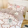 Juegos de cama Juego de cama para niños Kawaii Dibujos animados Impreso Funda nórdica Sábana plana Funda de almohada Ropa de cama suave Dormitorio Dormitorio Textiles para el hogar 230607