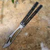 TheOne Balisong Orca Killer Whale Butterfly Training Trainer Knicle Sharp D2 Blade CNC Titanium Channel Black Handle Jilt Swing Knife Squid Hom Basilisk Nautilus