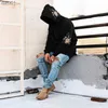 Hoodie männer Jacke Frühling 2023 Herbst Neue Casual Mode Drucken Mit Kapuze Pullover Sweatshirt Mantel Männer Weiß Schwarz S-XL L230520