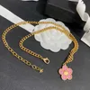 23ss woman designer necklace Fashion The latest Pink camellia pendant necklace High Quality Women Jewelry accessory a1