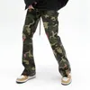 Herrbyxor 2023 Fashion Camouflage Baggy Men Tracksuit Cargo Flare Joggger Sweatpants Hip Hop Long Trousers Pantalon Homme 230608