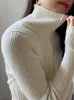 Maglieria da donna Boho Ispirato Cerniera Frontale a coste Cardigan lavorato a maglia Maglione sexy da donna Collo alto Ragazza Moda Inverno Top