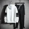 Survêtements pour hommes Printemps Automne Ensemble de vêtements pour hommes Sweats à capuche et pantalons de survêtement Deux pièces Mode Streetwear Hip Hop Sport Costume décontracté Tracksu