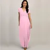 Moderskapsklänningar fotografering rekvisita mjuk maxi klänning för gravid kort ärm kvinnor lång graviditet klänning fotografering 2023 heta dagliga slitage