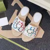 Mode retro tofflor glida sandaler skor ungdomskvinnor vävda grässlipp på lägenheter sandal glider utomhus casual sport flip flops sneakers