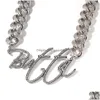 Anhänger Halsketten Benutzerdefinierte Kunst Buchstaben Name Edelstahl Halskette mit Miami Cuban Chain Drop Lieferung Schmuck Anhänger Dhemm