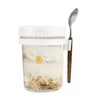 Storage Bottles Oats Jars With Lids And Spoon Food Container Glass Breakfast Cup Large Capacity Airtight Oatmeal Kitchen Tool