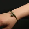 Bangle Brass Creative C-shaped Bamboo Lotus Seed Cuff Pure Copper Women Simple Fashion Openable Bracelet Ladies Party Jewelry