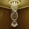 Kroonluchters Moderne Dubbele Spiraal Kristallen Kroonluchter Superdense K9 Elektrische Lamp Apparaten El Villa Ladder