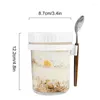 Storage Bottles Oats Jars With Lids And Spoon Food Container Glass Breakfast Cup Large Capacity Airtight Oatmeal Kitchen Tool