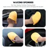 Upgrade 5/3pcs Microfiber Car Wax Applicator Mitts Polishing Sponge Wax Foam Applicator Pad for Car Cleaning Auto Detailing Wash Tools