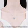 S925 collane di moissanite a pendente in argento sterling da donna Princess Small Design Collar Collar Fonte del tesoro colorato