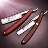 Razors Blades 4pcs/set S45C Carbon Steel Straight Razor Men Shaving Rosewood Handle Razors Barber Manual Scraper Sharp Shaver G1123 230607