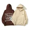 Letters printing hooded restoring ancient ways men and women who the moon lovers hooded fleece popular logo qiu dong