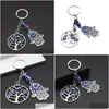 Porte-clés Turc Evil Eye Porte-clés Chanceux Arbre Bleu Charme Chaîne Vintage Porte-clés Pour Hommes Femmes Voiture Pendentif Drop Delivery Jewe Dhgarden Dhos0