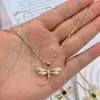 Chains 2023 L Trendy Insect Personality Dragonfly Pendant Necklace For Women Fashion Girls Clavicle Chain Party Jewelry Gifts