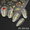 Stickers Decals Bronzing Heart for Nails Gold Sliver Laser Butterfly Star Moon Adhesive Sliders DIY Nail Art Accessoires Deco GLBTF S 230608