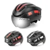 Cycling Helmets ThinkRider Road MTB Bicycle Helmet LED Light With Magnetic Goggles and Taillight 58 62cm for Men Women Safe Riding Equipment 230607