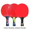 Bord Tennis Raquets Huieson 5/6 Star Table Tennis Racket Set Ping Pong Rackets Lång handtag Kort handtag Dubbel ansikte finnar in gummi med väska 230612