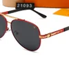 Luxusmarke Klassische Pilotensonnenbrille Herren Damen 21093 Polarisierte Sonnenbrille Metallrahmen 63-12-138 Fahren Angeln Sonnenbrille Originalverpackung