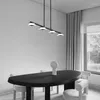 Lustres Moderno Estilo Minimalista Preto Lustre Restaurante El Bar Acrílico Redonda Led Pendente Iluminação Decoração Para Casa