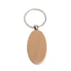 Keychains Lanyards Natural Wooden Key Ring Round Square Anti Lost Wood Accessories Gifts Drop Delivery Fashion Dhbod