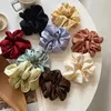 Altre donne Seta Scrunchie Elastico fatto a mano Multicolore Fascia per capelli Ponytail Holder Accessori per fascia 1PC Raso Tinta unita R230608