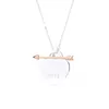 New Rose Gold Arrow Heart Necklace Female White Copper Thick Silver Ins Classic Fashion Love Tie Home Collar