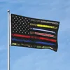 1pc Multi Line American Flag Vivid Color Fade Proof Canvas Header och dubbel sömda dubbeltrycksflaggor 2x3ft