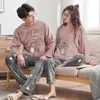 Women's Sleepwear Winter Couples Pajamas Set Cute Animal Flannel For Women Pijamas Men Plush Pyjamas Suit Home Clothing Sleep