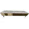 Italian light luxury rock panel TV cabinet tea table combination of small household minimalist cabinet living room white TV cabinet