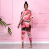 Ethnic Clothing African Clothes Women 2 Piece Set T Shirt Tops And Pants Suit Summer Tie Dye Print Fashion Casual Outfits Ropa Mujer