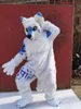 Professionell vit päls Fox Dog Husky Mascot Costume Furry Suit Fursuit Halloween Christmas Birthday Party Gift