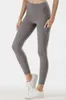 Lady Yoga Legging Naked Sport High Rise Pants Elastic Pockets Fitness Sweatpant Sömlös Scrunch Workout Trouser Tight Gym Long Pant Popular