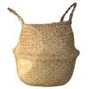 Planters Pots 12x16x15cm Storage Basket Rattan Straw Wicker Seagrasss Folding Laundry Flower Pot Vase Home Hanging 230607