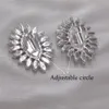 Anel solitário tamanho grande 5,2 * 7,3 cm oval grandes anéis femininos joias ajustáveis anel de desfile de moda para joias de casamento joias de cristal 230607