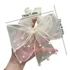 Other Bow Pearl Tulle Ribbon Scrunchies White Black Long Mesh Elastic Hair Bands Girls Accessories Rope Organza Ties R230608