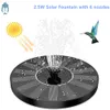 Garden Decorations 15W Solar Fountain Pump with 6 nozzles Bird Bath Water Floating Fountains Suitable for Ponds 230607