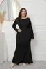 Ethnische Kleidung XL-5XL Plus Size Kleider für Frauen Frühling Afrikanische Langarm Schwarz Weiß Spitzenkleid Maxi Kleidung